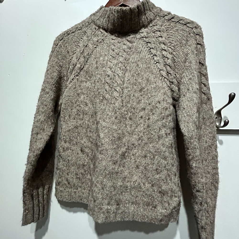 B Moss mockneck cozy cable knit sweater